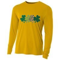 Cute St Patrick's Day Patterns Shamrock Clovers Cooling Performance Long Sleeve Crew