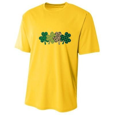 Cute St Patrick's Day Patterns Shamrock Clovers Youth Performance Sprint T-Shirt