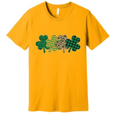 Cute St Patrick's Day Patterns Shamrock Clovers Premium T-Shirt
