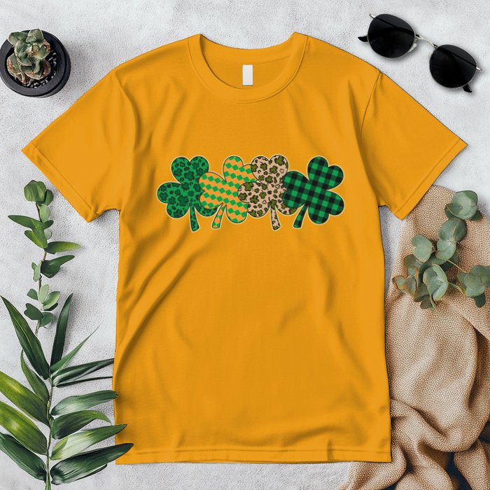 Cute St Patrick's Day Patterns Shamrock Clovers Premium T-Shirt