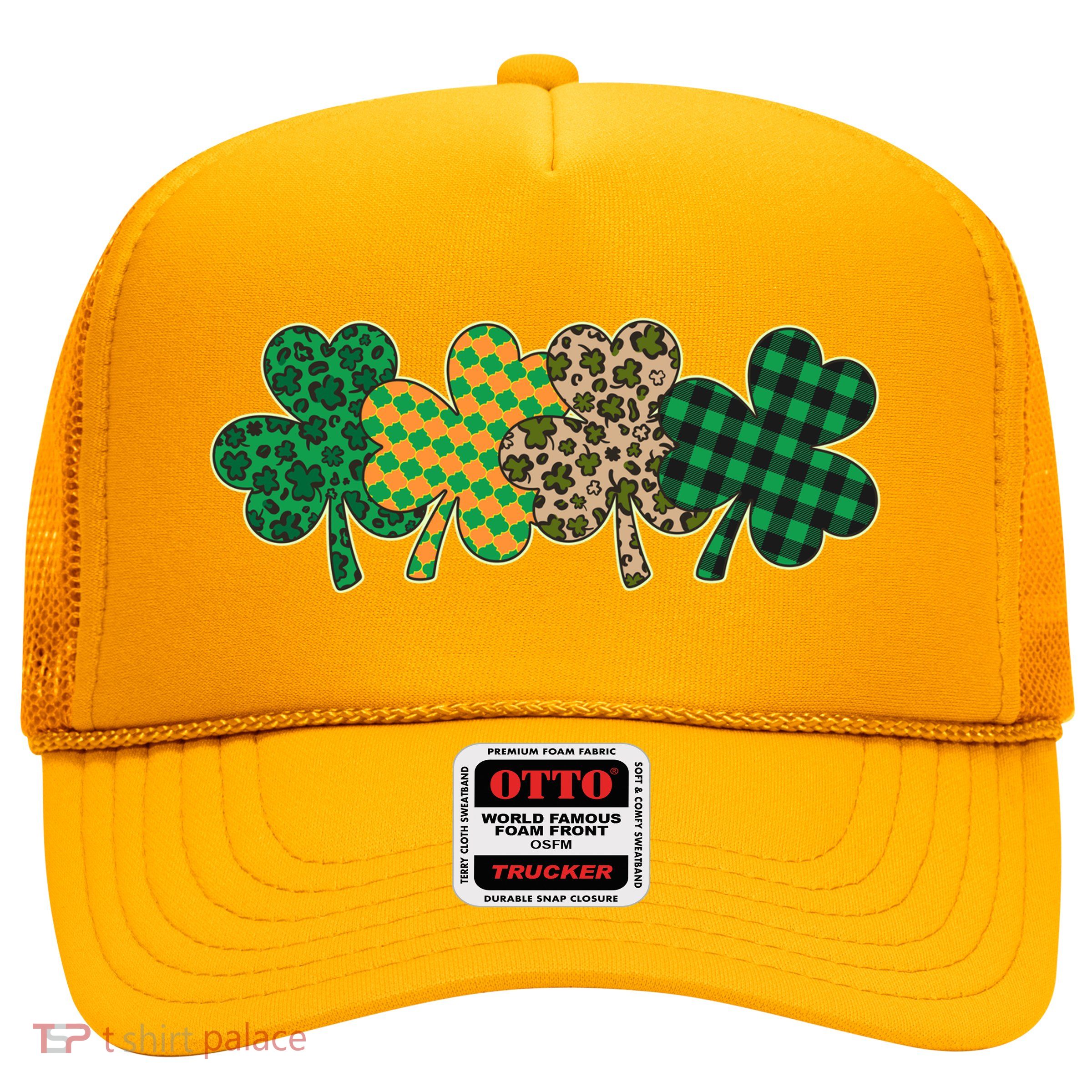Cute St Patrick's Day Patterns Shamrock Clovers Trucker Hat