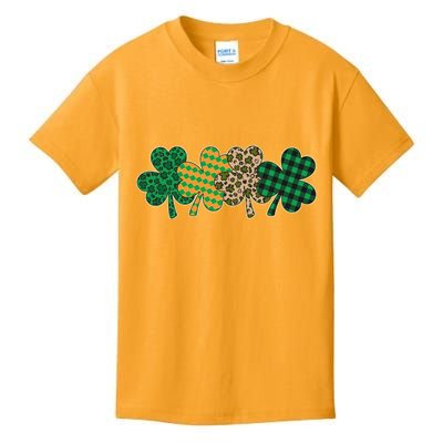 Cute St Patrick's Day Patterns Shamrock Clovers Kids T-Shirt
