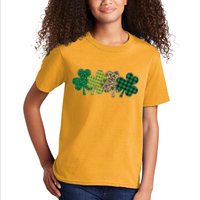 Cute St Patrick's Day Patterns Shamrock Clovers Kids T-Shirt