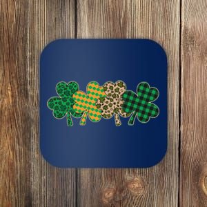 Cute St Patrick's Day Patterns Shamrock Clovers Coaster