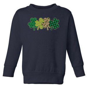 Cute St Patrick's Day Patterns Shamrock Clovers Toddler Sweatshirt