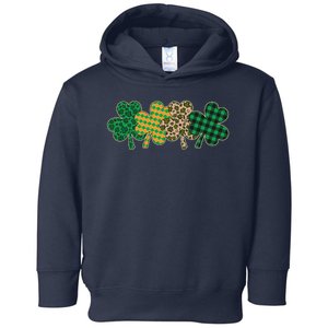 Cute St Patrick's Day Patterns Shamrock Clovers Toddler Hoodie