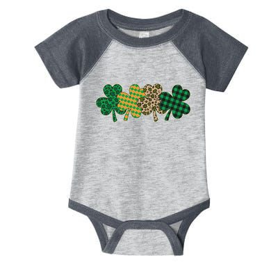 Cute St Patrick's Day Patterns Shamrock Clovers Infant Baby Jersey Bodysuit