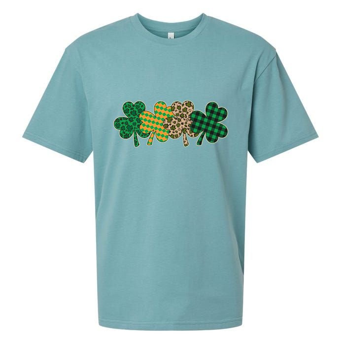 Cute St Patrick's Day Patterns Shamrock Clovers Sueded Cloud Jersey T-Shirt