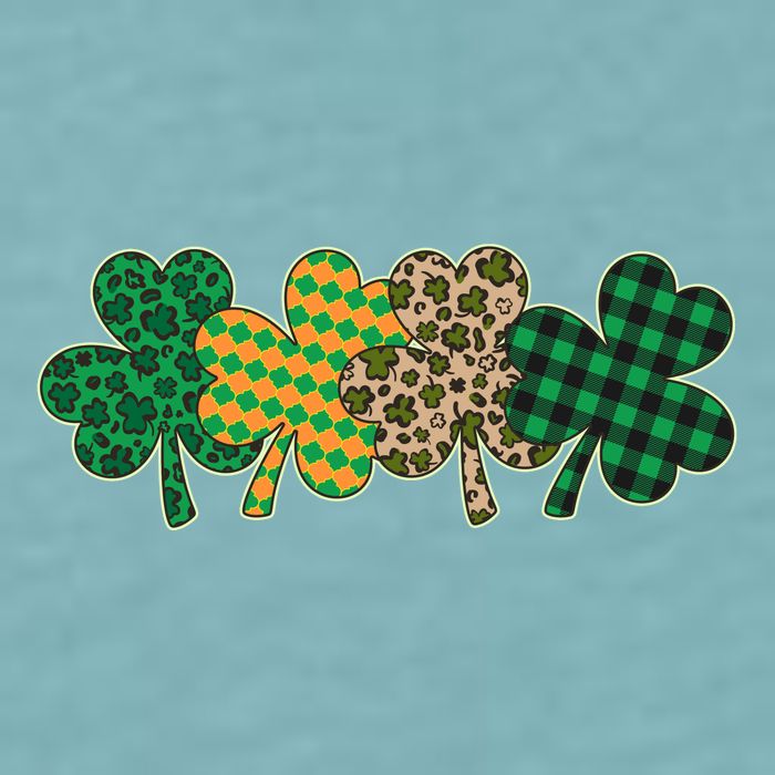 Cute St Patrick's Day Patterns Shamrock Clovers Sueded Cloud Jersey T-Shirt