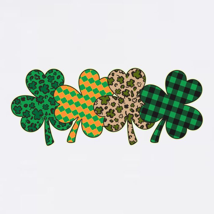 Cute St Patrick's Day Patterns Shamrock Clovers Garment-Dyed Sweatshirt
