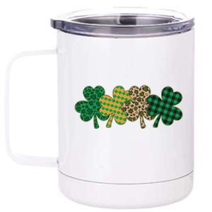 Cute St Patrick's Day Patterns Shamrock Clovers 12 oz Stainless Steel Tumbler Cup