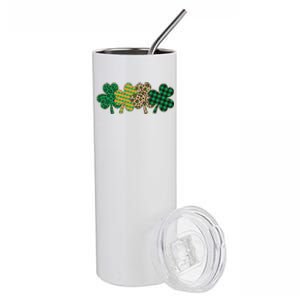 Cute St Patrick's Day Patterns Shamrock Clovers Stainless Steel Tumbler