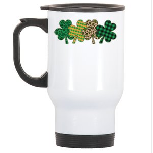 Cute St Patrick's Day Patterns Shamrock Clovers Stainless Steel Travel Mug