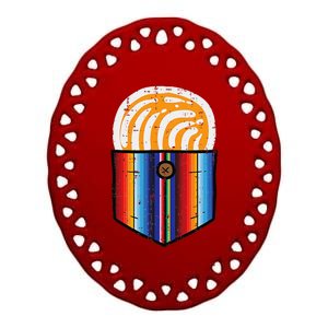 Conchas Serape Pocket Cinco De Mayo Mexican Fiesta Party Ceramic Oval Ornament