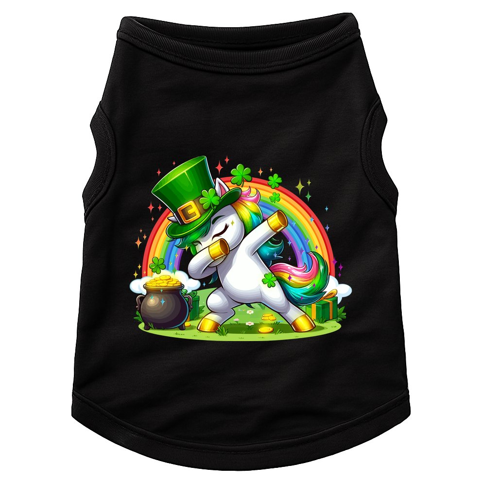 Cute St Patricks Day Dabbing Leprechaun Pony Doggie Tank