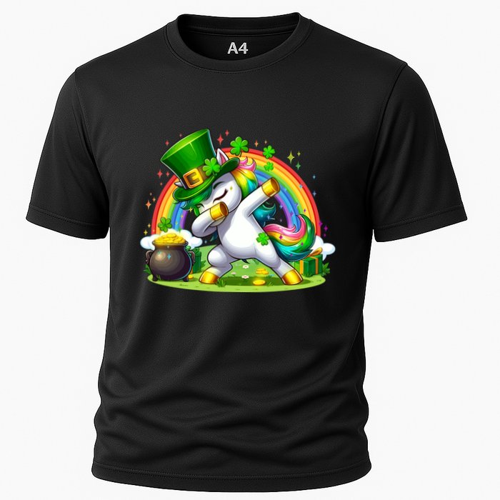 Cute St Patricks Day Dabbing Leprechaun Pony Performance Shirt