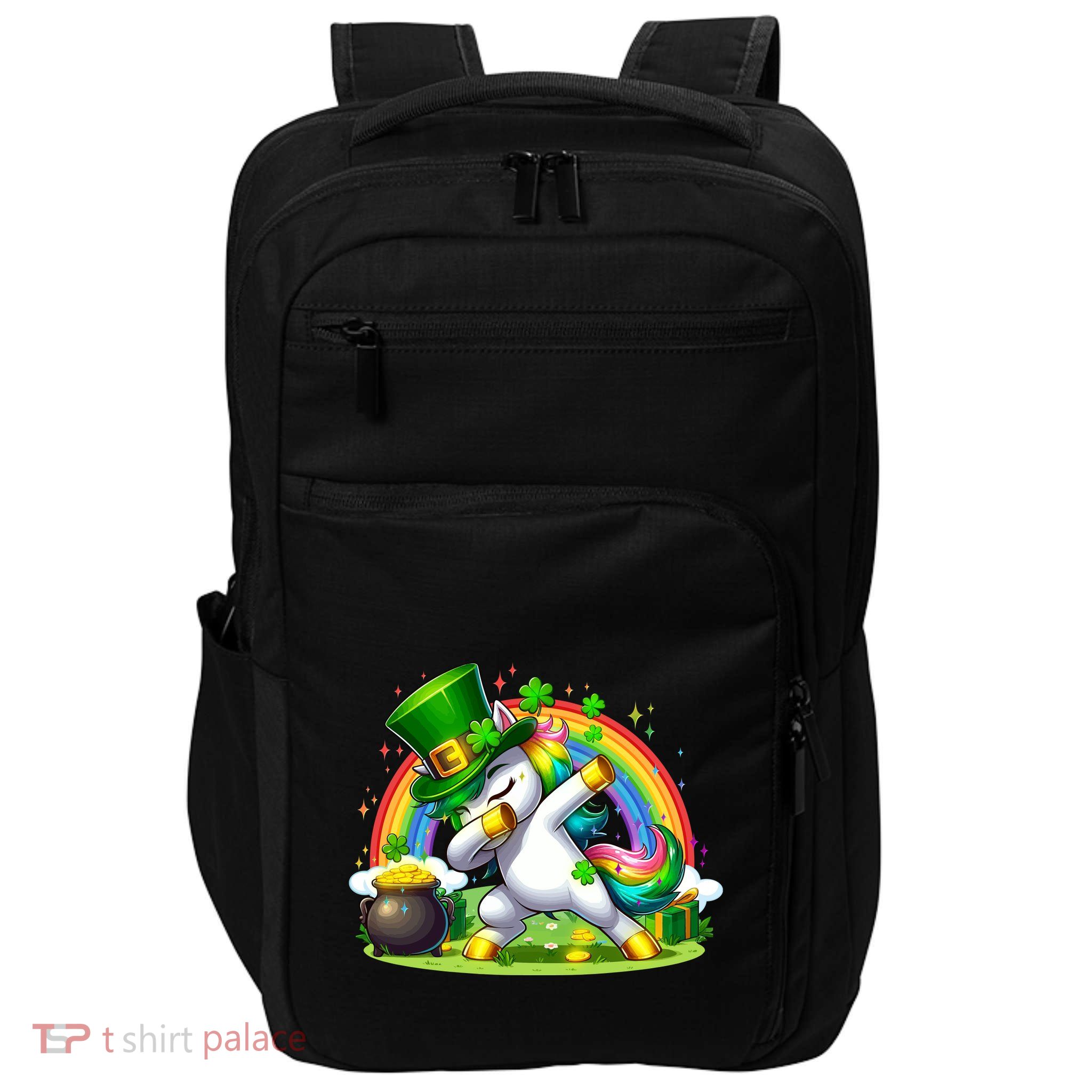 Cute St Patricks Day Dabbing Leprechaun Pony Impact Tech Backpack