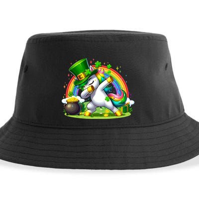 Cute St Patricks Day Dabbing Leprechaun Pony Sustainable Bucket Hat