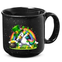 Cute St Patricks Day Dabbing Leprechaun Pony 15oz Campfire Ceramic Mug