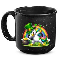 Cute St Patricks Day Dabbing Leprechaun Pony 15oz Campfire Ceramic Mug