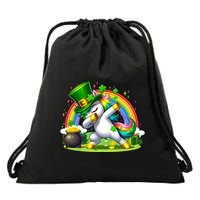 Cute St Patricks Day Dabbing Leprechaun Pony Drawstring Bag