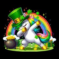 Cute St Patricks Day Dabbing Leprechaun Pony Drawstring Bag