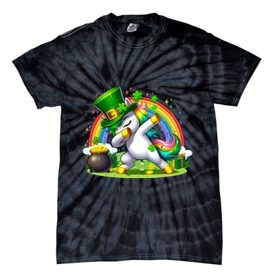 Cute St Patricks Day Dabbing Leprechaun Pony Tie-Dye T-Shirt