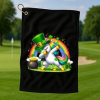 Cute St Patricks Day Dabbing Leprechaun Pony Golf Towel