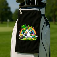 Cute St Patricks Day Dabbing Leprechaun Pony Golf Towel