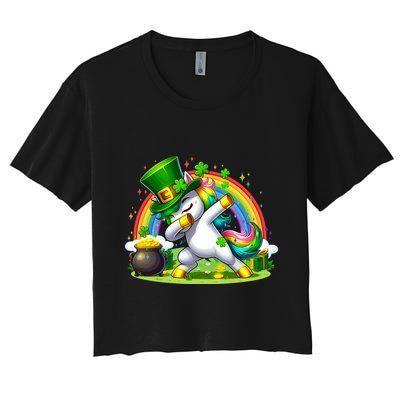 Cute St Patricks Day Dabbing Leprechaun Pony Crop Top