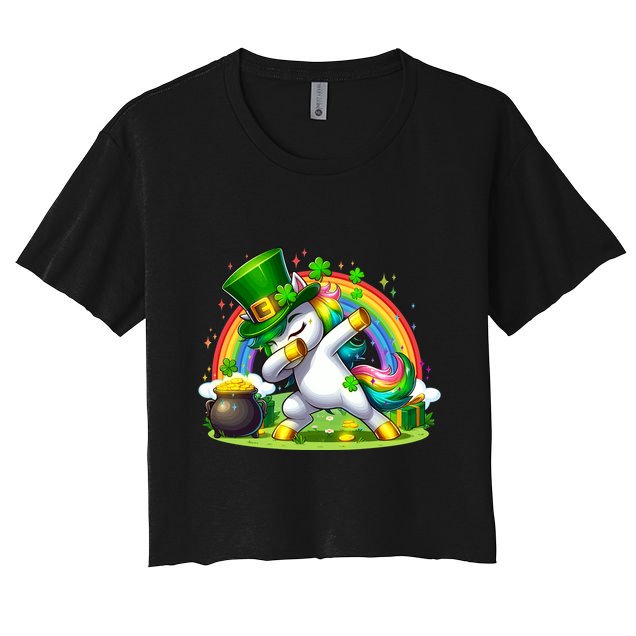 Cute St Patricks Day Dabbing Leprechaun Pony Crop Top