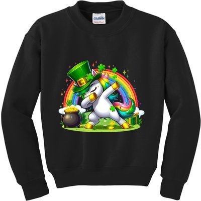 Cute St Patricks Day Dabbing Leprechaun Pony Kids Sweatshirt