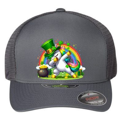 Cute St Patricks Day Dabbing Leprechaun Pony Flexfit Unipanel Trucker Cap