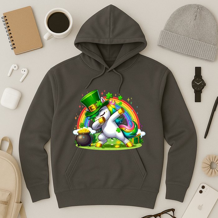 Cute St Patricks Day Dabbing Leprechaun Pony Hoodie