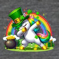 Cute St Patricks Day Dabbing Leprechaun Pony Flatbill Hat