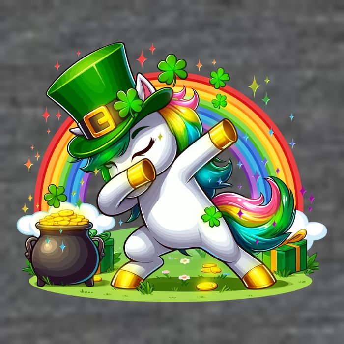 Cute St Patricks Day Dabbing Leprechaun Pony Flatbill Hat