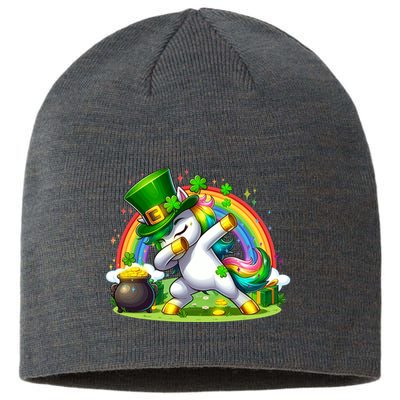 Cute St Patricks Day Dabbing Leprechaun Pony Sustainable Beanie