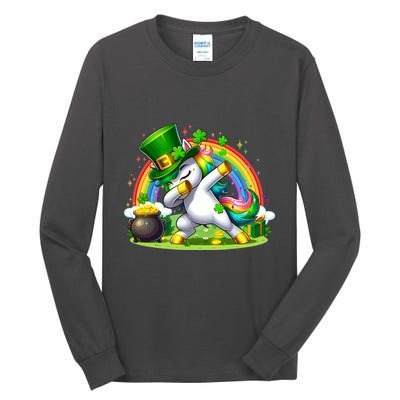 Cute St Patricks Day Dabbing Leprechaun Pony Tall Long Sleeve T-Shirt