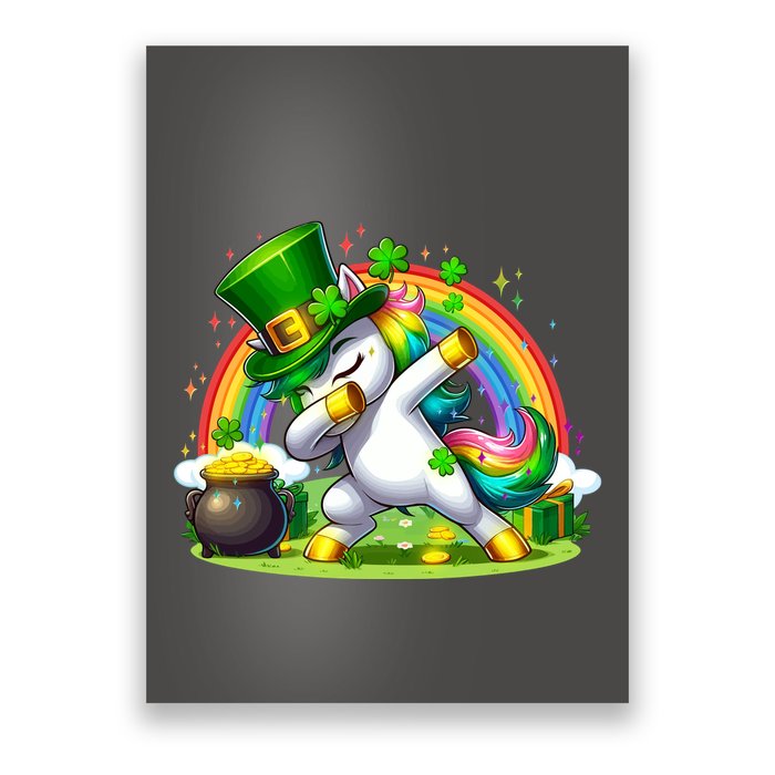 Cute St Patricks Day Dabbing Leprechaun Pony Poster