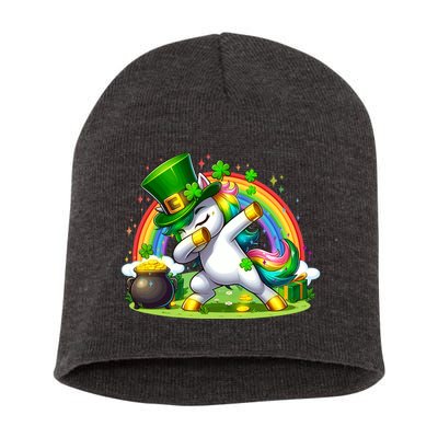 Cute St Patricks Day Dabbing Leprechaun Pony Short Acrylic Beanie