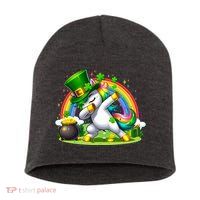Cute St Patricks Day Dabbing Leprechaun Pony Short Acrylic Beanie