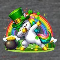 Cute St Patricks Day Dabbing Leprechaun Pony Short Acrylic Beanie
