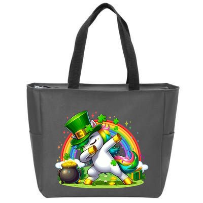 Cute St Patricks Day Dabbing Leprechaun Pony Zip Tote Bag