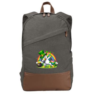 Cute St Patricks Day Dabbing Leprechaun Pony Cotton Canvas Backpack