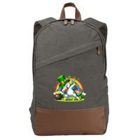 Cute St Patricks Day Dabbing Leprechaun Pony Cotton Canvas Backpack