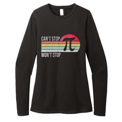 Cant Stop Pi Wont Stop Pi Day Retro Math Lover Womens CVC Long Sleeve Shirt