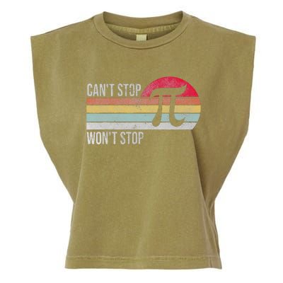 Cant Stop Pi Wont Stop Pi Day Retro Math Lover Garment-Dyed Women's Muscle Tee