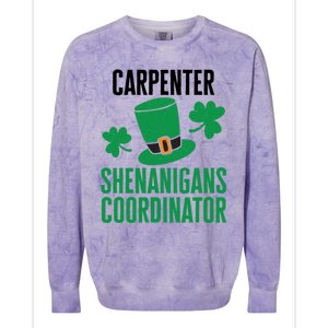 Carpenter St Patricks Day Shenanigans Coordinator Cool Gift Colorblast Crewneck Sweatshirt