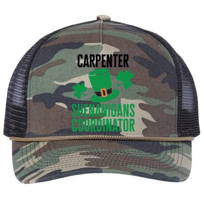 Carpenter St Patricks Day Shenanigans Coordinator Cool Gift Retro Rope Trucker Hat Cap