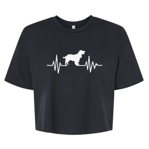 Cocker Spaniel pulse funny pet lovers Bella+Canvas Jersey Crop Tee